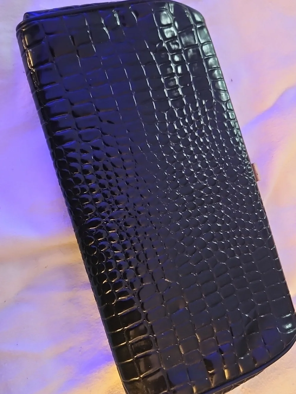 Vintage Dune Ellen Croc-Embossed Leather Clutch